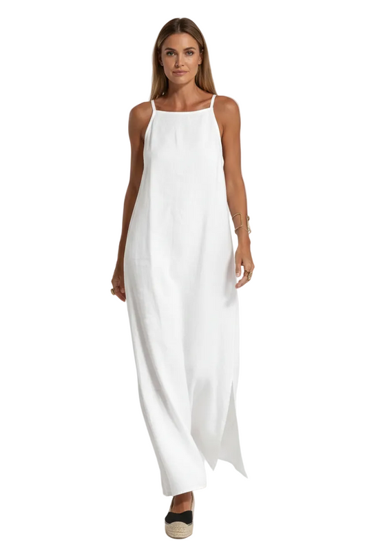 Vestido Largo de Lino French Style